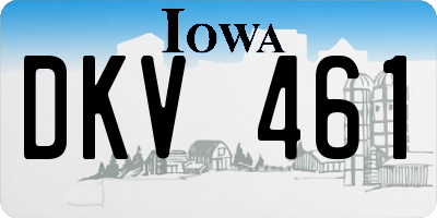 IA license plate DKV461