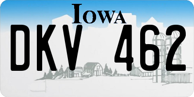 IA license plate DKV462
