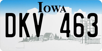 IA license plate DKV463