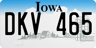 IA license plate DKV465