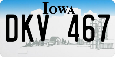 IA license plate DKV467