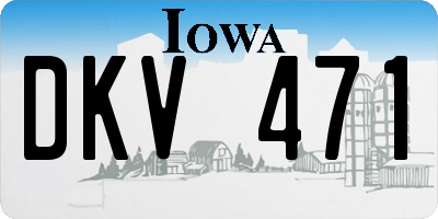 IA license plate DKV471