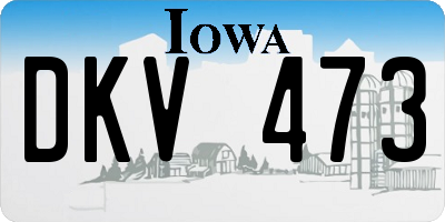 IA license plate DKV473