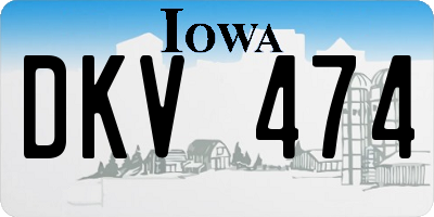 IA license plate DKV474