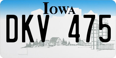 IA license plate DKV475