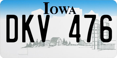 IA license plate DKV476