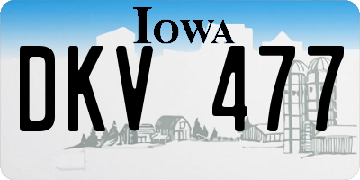 IA license plate DKV477