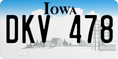 IA license plate DKV478