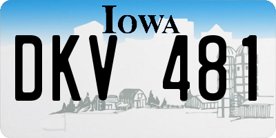 IA license plate DKV481