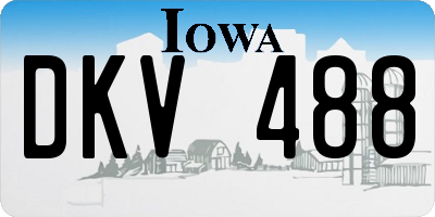IA license plate DKV488