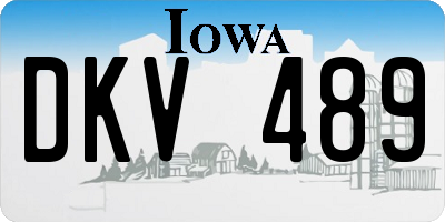 IA license plate DKV489