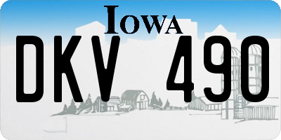 IA license plate DKV490