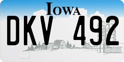 IA license plate DKV492