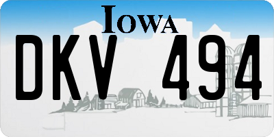 IA license plate DKV494