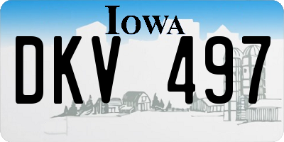 IA license plate DKV497