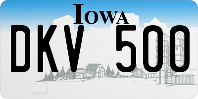 IA license plate DKV500