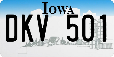 IA license plate DKV501