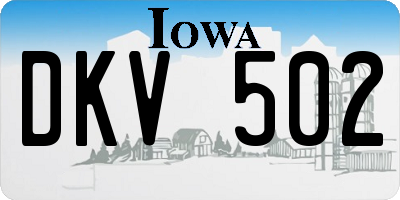 IA license plate DKV502