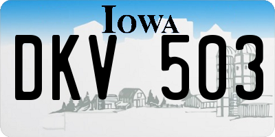 IA license plate DKV503