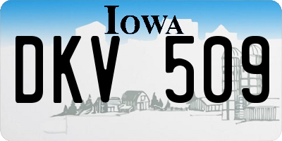 IA license plate DKV509