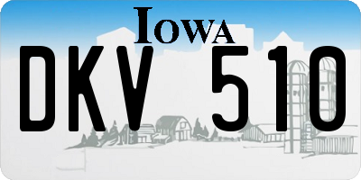 IA license plate DKV510
