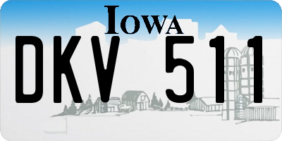 IA license plate DKV511