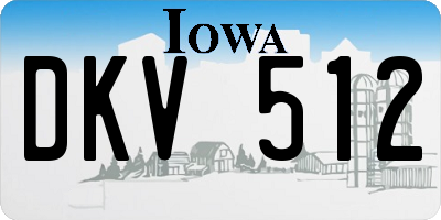 IA license plate DKV512