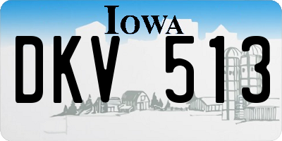IA license plate DKV513