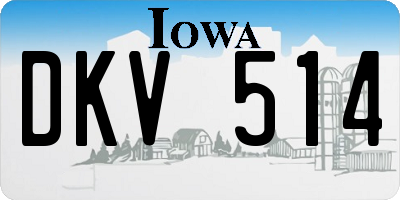 IA license plate DKV514