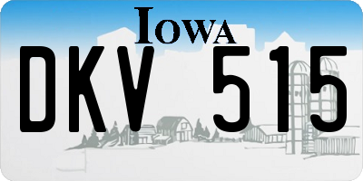 IA license plate DKV515