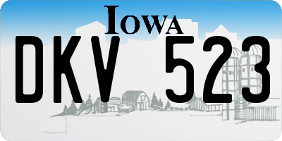IA license plate DKV523