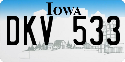 IA license plate DKV533