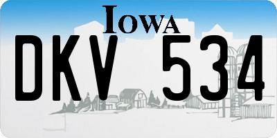 IA license plate DKV534