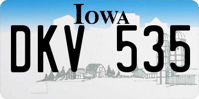 IA license plate DKV535