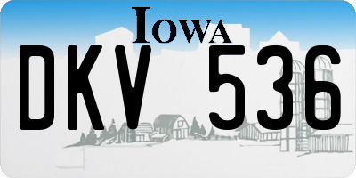 IA license plate DKV536