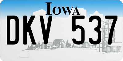 IA license plate DKV537