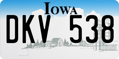 IA license plate DKV538