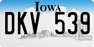 IA license plate DKV539