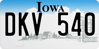 IA license plate DKV540