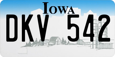 IA license plate DKV542