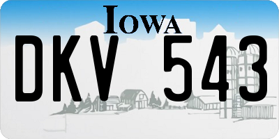 IA license plate DKV543