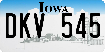 IA license plate DKV545