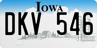 IA license plate DKV546