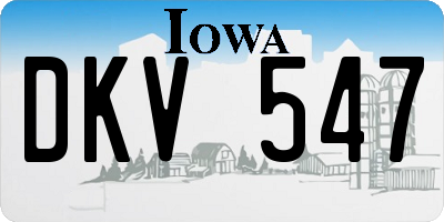 IA license plate DKV547