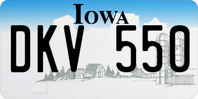 IA license plate DKV550