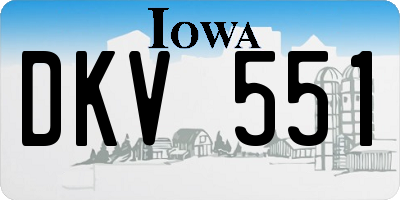 IA license plate DKV551