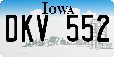 IA license plate DKV552