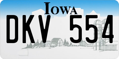 IA license plate DKV554