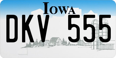 IA license plate DKV555