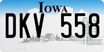 IA license plate DKV558